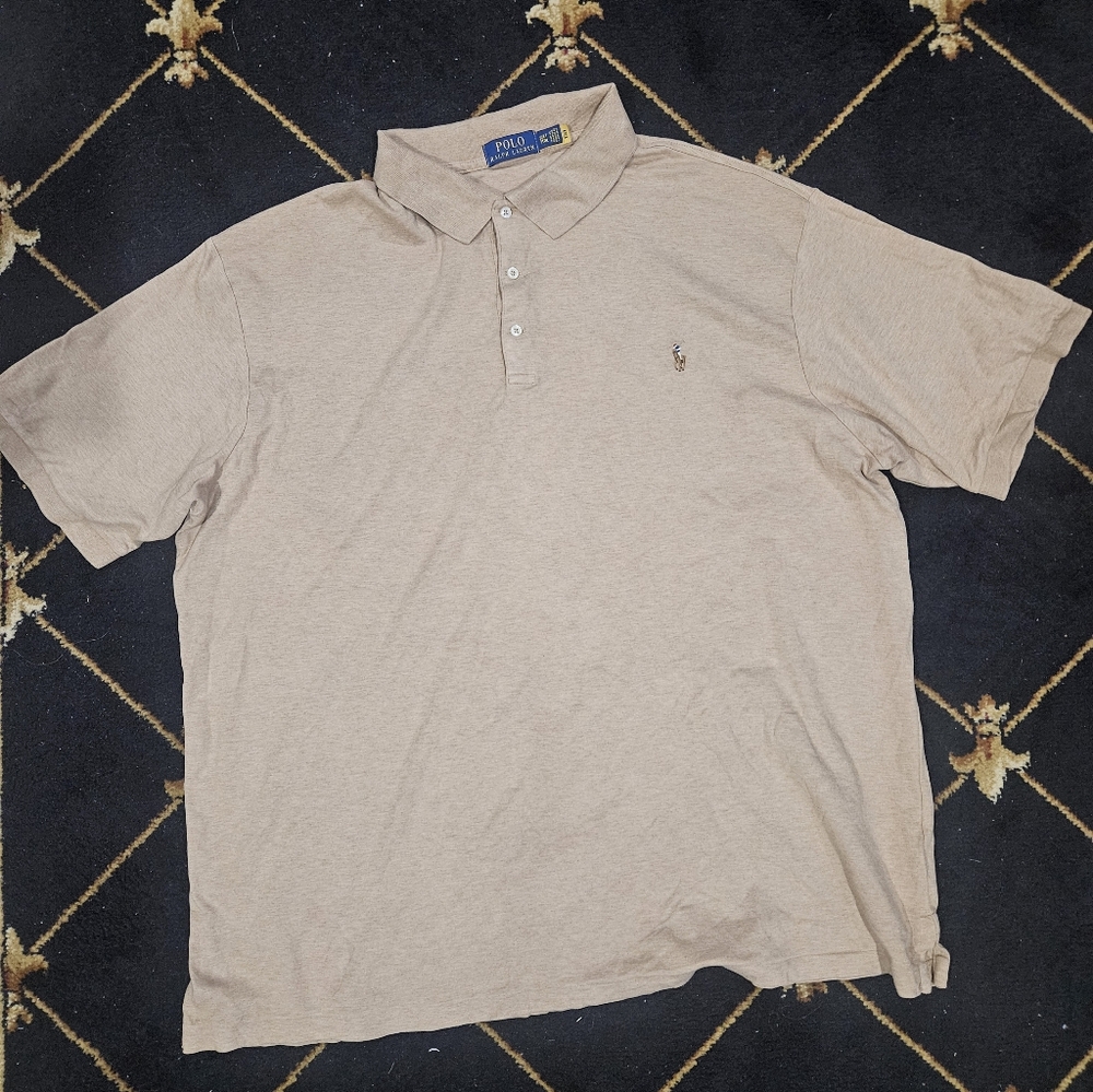 Polo Ralph Lauren Men's Short Sleeve Polo Shirt Beige Big&Tall 3XLT